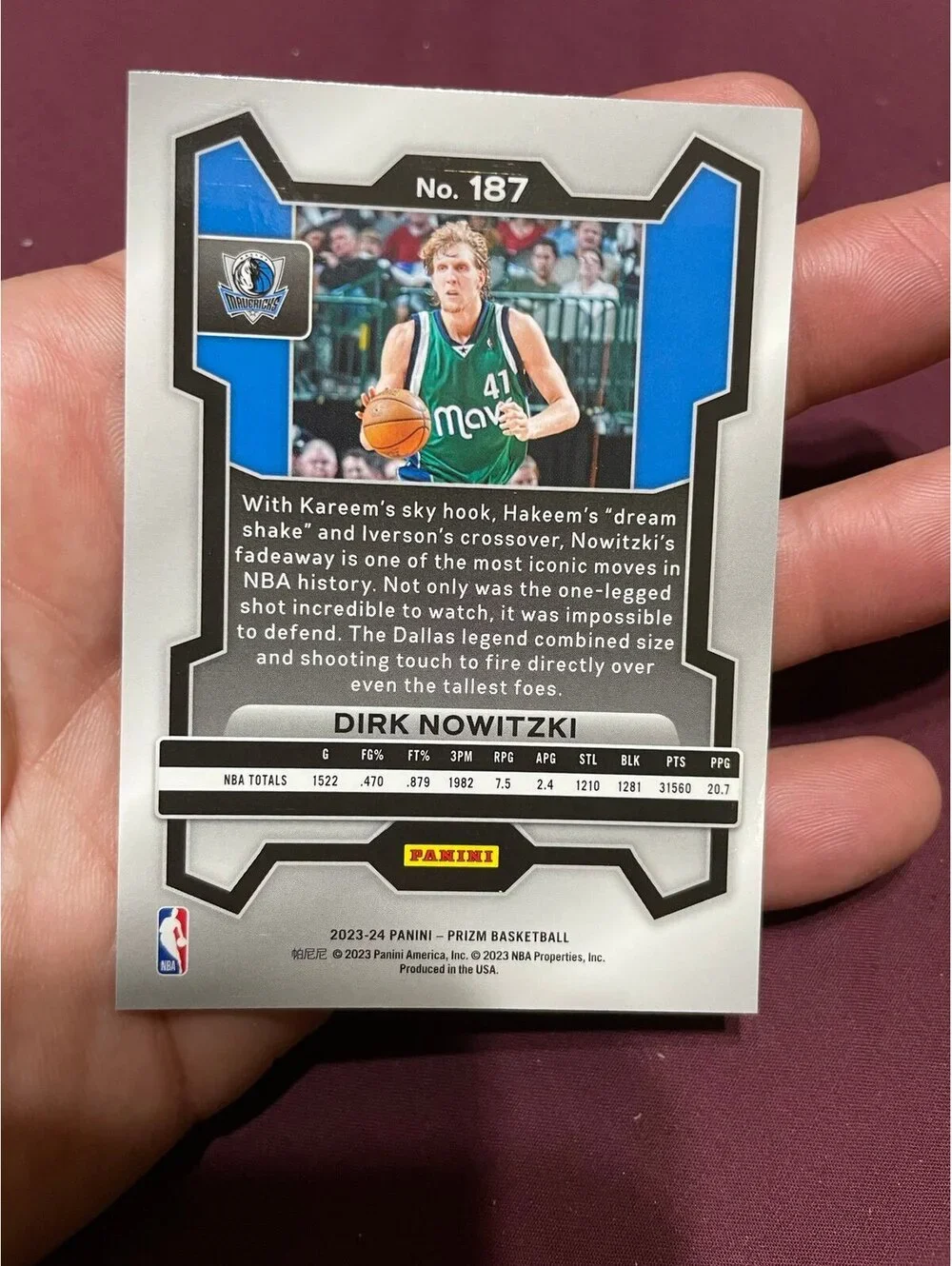2023-24 Panini Prizm #187 Dirk Nowitzki